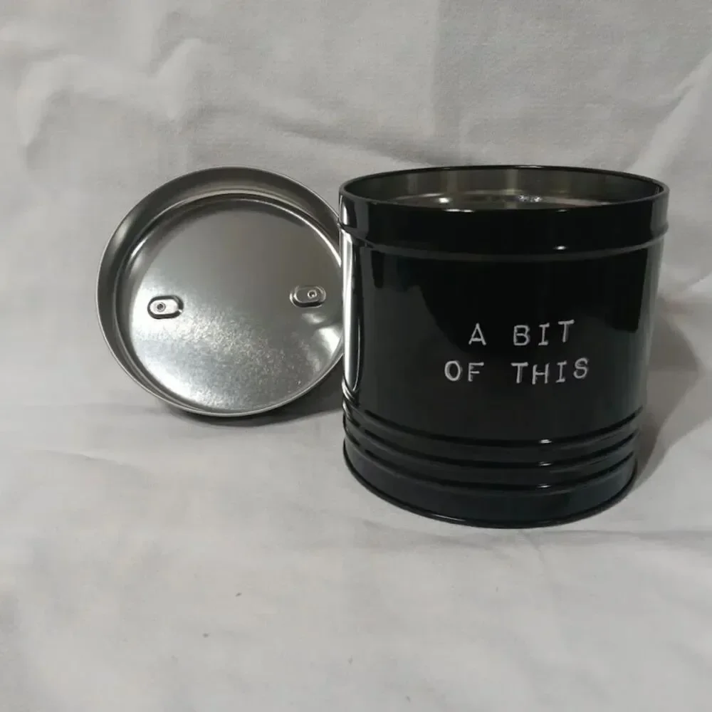 small coffee bar bin box metal canister storage container “A bit of this”